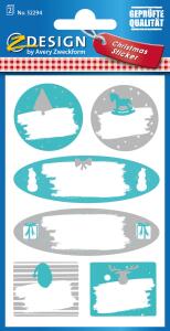 Zweckform Weihnachts Sticker Beschriften 2 Bögen - Leinenpapier, Z-Design