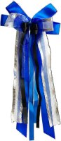 Nestler Schultütenschleife ca. 23 x 50 cm blau/silber
