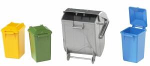 Zubehör: Mülltonnen-Set 3 kleine, 1 große Tonne