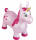 Idena Hüpfpferd Einhorn pink mit Sternen - Größe: 59 x 23 x 53 cm - Sitzhöhe: 23 cm - inklusive Luftpumpe