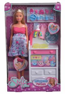 Steffi Love Welcome Twins Schwangere Steffi 29cm - mit Wickeltisch und viel Zubehör - ab 3 Jahren