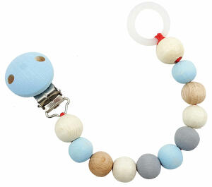 Schnullerkette nature blau