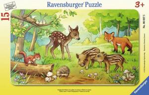 Ravensburger Rahmenpuzzle 15 Teile Waldtiere - Tierkinder des Waldes - ab 3 Jahren