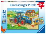 Ravensburger Puzzle 2x12 Teile Fahrzeuge - Baustelle und...