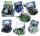 Murmeln 20+1 12-fach sortiert - 20x ca 16mm und 1x ca 25mm