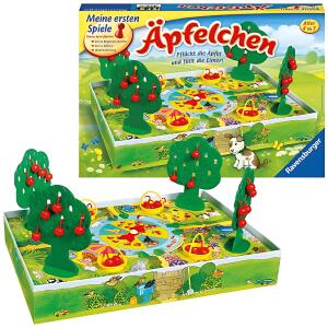 Kinderspiel Äpfelchen - Pflückt die Äpfel und füllt die Eimer