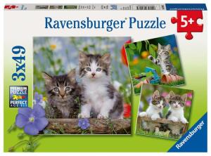 Ravensburger Puzzle 3x49 Teile Katzen - Süße Samtpfötchen - ab 6 Jahren