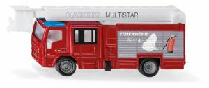 Siku Feuerwehr Magirus Multistar 1:87 - Tanklöschfahrzeug mit Teleskopmast, ab 3 Jahren
