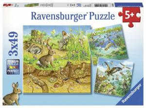 Ravensburger Puzzle 3x49 Teile Tiere - Tiere in ihren Lebensräumen - ab 5 Jahren
