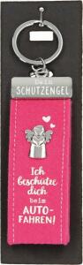 Schlüsselanhänger Filz Schutzengel rosa - Ich beschütze dich beim Autofahren, Glücksfilz, Depesche