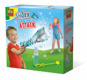 SES Shark Bubble Attack Seifenblasenschnapper Hai - mit ausziehbarem Hals, ab 5 Jahren