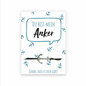 Armband mit Sprüchekarte Du bist mein Anker - fertiges Armband