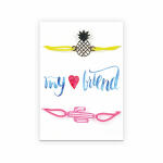 Armband mit Sprüchekarte My friend - fertiges Armband