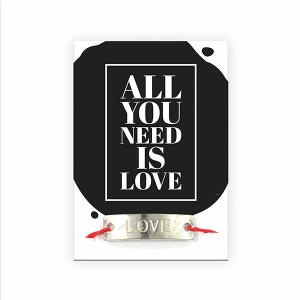 Armband mit Sprüchekarte All you need is Love - fertiges Armband