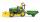 Bruder World John Deere Sitzrasenmäher - mit Anhänger, Gärtner und Gartengeräten, - Rasenmäher mit höhenverstellbarem und abnehmbaren Mähwerk, - aufsteckbares Räumschild, Anhänger mit Kippfunktion, - geeignet für Kinder von 4 bis 8 Jahren