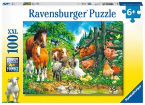 Ravensburger Puzzle XXL 100 Teile Tiere - Versammlung der Tiere - ab 6 Jahren