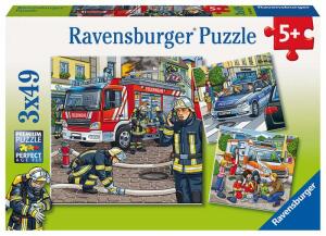 Ravensburger Puzzle 3x49 Teile Feuerwehr - Helfer in der Not - ab 5 Jahren