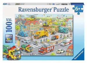 Ravensburger Puzzle XXL 100 Teile Fahrzeuge - Fahrzeuge in der Stadt - ab 6 Jahren