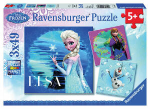 Ravensburger Puzzle 3x49 Teile Disney - Elsa, Anna und Olaf - ab 5 Jahren