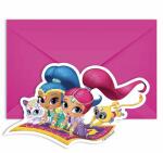 Einladungen Shimmer&Shine 6 Stück, mit Umschlag