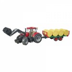 Bruder Traktor 300 CVX Frontlader Ballenanhänger -...