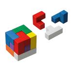 Soma Würfel bunt 8x8x8cm - Geschicklichkeitsspiel,...