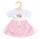 Einhornkleid Hannah 35 bis 45cm - Einhorndruck und kleine Blütenapplikationen - auf der Vorderseite des Oberteils, rosa Unterrock, - Oberrock aus Tüll mit bunten Punkten, Heless