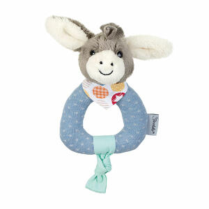 Greifling Esel Emmi 20x10x6cm - Plüschtier mit Rassel, aus Flauschstoff, - Jersey und Polycotton, Sternlaler