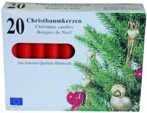 Baumkerzen 20 Stück, rot ca. 13x100mm