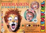 Schminkpalette Tiermasken 8 Farben, Schwamm, Pinsel