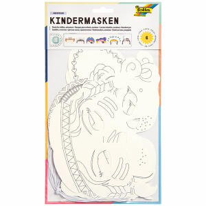 Kindermaske 6ST sort. weiß FOLIA 23219