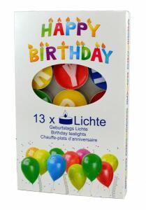 Geburtstagsteelichter Happy Birthday 13er