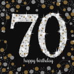 Servietten 16er 33x33cm Sparkling Celebration 70 - gold...