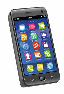 Smartphone mit 30g Edel-Vollmilch-Tafel