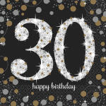 Servietten 16er 33x33cm Sparkling Celebration 30 - gold...