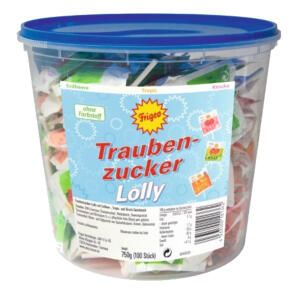 Traubenzucker Lolly 3fach sort. 100 Stück Friego