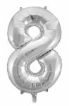 Idena Folienballon 8 silber, 65x115cm