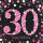 Servietten 16er 33x33cm Sparkling Celebration 30 - schwarz pink Amscan