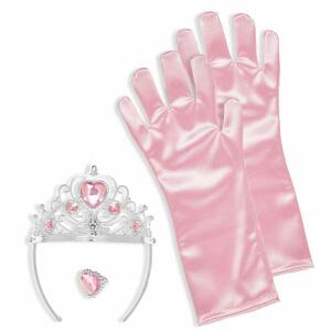 Prinzessin Set Rosa Diadem, Handschuhe, Ring