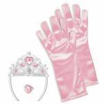 Prinzessin Set Rosa Diadem, Handschuhe, Ring