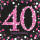 Servietten 16er 33x33cm Sparkling Celebration 40 - schwarz pink