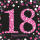 Servietten 16er 33x33cm Sparkling Celebration 18 - schwarz pink Amscan