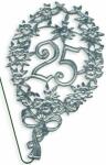 DEMMLER  Festliche Zahl 25 silber 8x12cm mit Draht