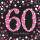 Servietten 16er 33x33cm Sparkling Celebration 60 - schwarz pink Amscan