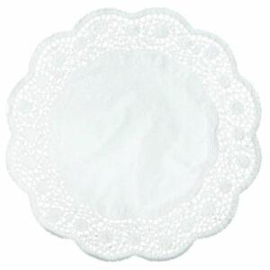 DEMMLER  Spitzenpapier Rose weiß 9cm 24St rund