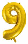 Idena Folienballon 9 gold 65x105cm