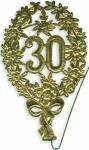 DEMMLER  Festliche Zahl 30 gold 8x12cm mit Draht