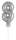 Idena Folienballon 8 silber, mit Stab 13cm