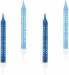 10 Geburtstagskerzen Blau mit Kerzenhalter - Happy Birthday