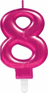 Zahlenkerze 8 Sparkling Celebrations Pink